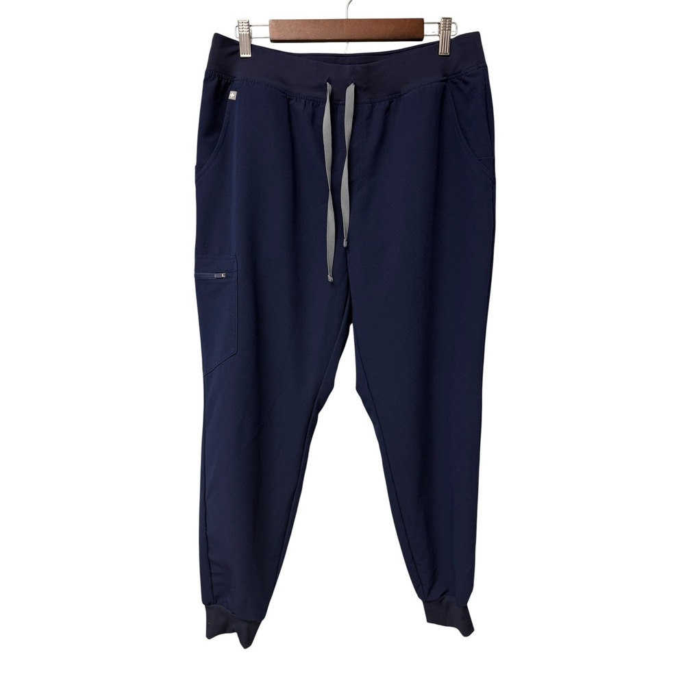 Figs Zamora Scrub Pants Womens Size L Navy Blue Jogger Nurse Doctor Workwear EUC